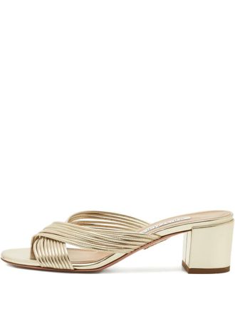Aquazzura crisscross block heel sandals - Gold