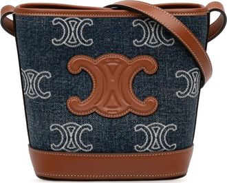 Celine Pre-owned Celine Small Denim Cuir Triomphe Bucket Bag Ladies M88BIX9UOOWUGQ0J