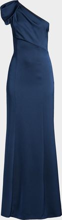 Aidan Mattox One-Shoulder Mermaid Gown