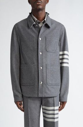 Thom Browne Wool & Cashmere Utility Jacket in Medium Grey at Nordstrom, Size 2