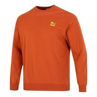 Puma Logo Crew Neck Sweatshirt Orange 538780-64