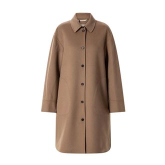 Max Mara Single-breasted jassen - Dames - Mantels - Bruin - Maat: L Wol