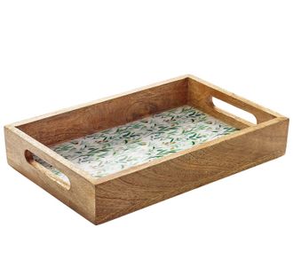 Zassenhaus Mango Wood Lacquered Serving Tray, 12 x 8 x 2