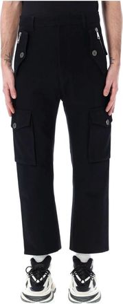 Balmain Zwarte Tapered Cargo Broek - Heren - Vrijetijds broeken - Zwart - S - Katoen - Broeken
