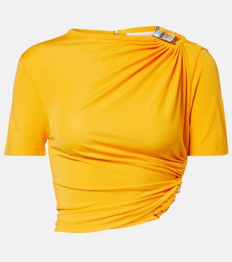 CHRISTOPHER ESBER Bezel Quartz gathered jersey T-shirt
