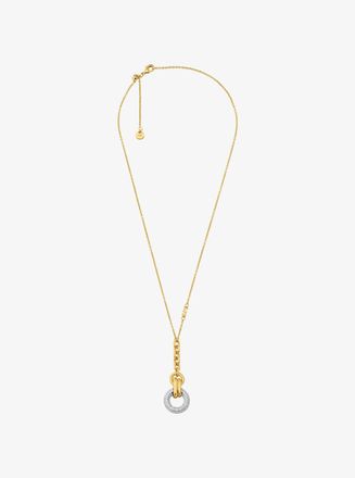 Michael Kors Pav&eacute; Interlocking Pendant Necklace
