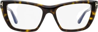 Tom Ford TF6047B Angular Cat-Eye Eyeglasses - Brown