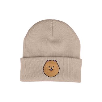 Bang Tidy Clothing Pomeranian Spitz Beanie Hat - Dog Lovers Gifts for Women - Winter Hats for Women - Knitted Wooly Ladies Hats - Dog Walking Accessories - Embroidered G
