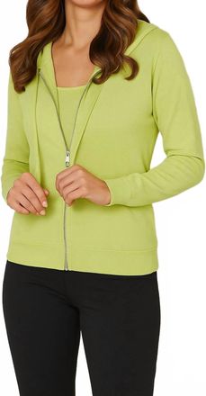 French Kyss Womens Zip Hoodie In Lime