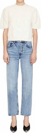 Anine Bing Brittany Sweater In Ivory Cable Stitch