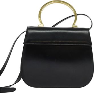 Ferragamo Gancini Black Leather Handbag (Pre-Owned)
