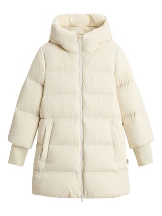 Woolrich Madison hooded oversized coat - White