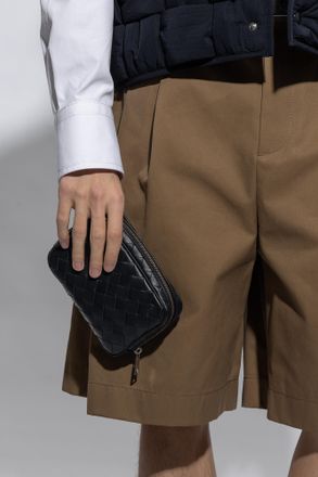 Bottega Veneta Leather Handbag, Mens, Navy Blue