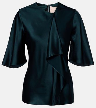 Roksanda Ilincic Naiara draped silk satin top