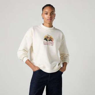Levi's Graphic Collins Mockneck Sweatshirt - Womens - XS - White