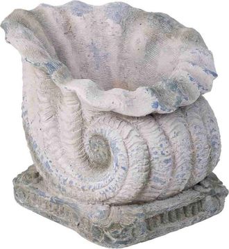 Wanderlust Deco Wanderlust Deco - Macetero concha color piedra, 65x37x32h cm
