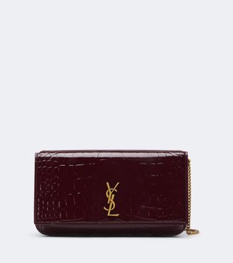 Saint Laurent Borsa porta smartphone Cassandre in pelle