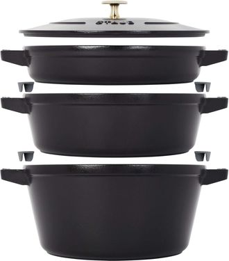 Staub Cast Iron 4-pc Stackable Set