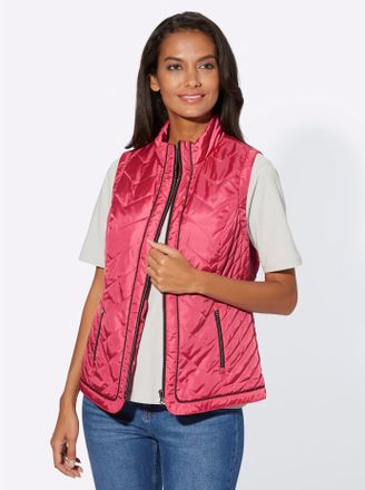 Casual Looks Steppweste CASUAL LOOKS, Damen, Gr. 36, pink (fuchsia), 100% Polyester, unifarben, Westen Steppweste