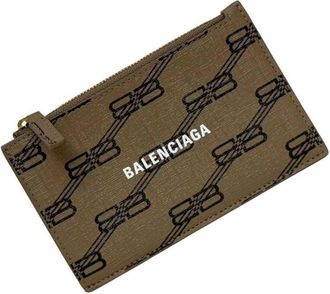 Balenciaga Beige Pvc Leather Coin Purse/Coin Case (Pre-Owned)