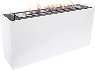 Purline Purline - Chimenea De Etanol De Suelo De Grandes Dimensiones En Acero Lacado Blanco