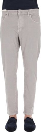 Pantaloni Torino Herringbone Stretch Cotton Chinos