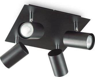 Ideal Lux Plafoniera Moderna Spot Metallo Nero 4 Luci Gu10