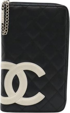 Chanel Pre-owned Leren Portemonnee - Dames - Vintage Accessoires - Zwart - ONE Size - Leer - Vintage