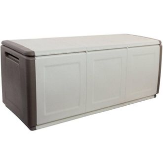Dmora Baule contenitore multiuso polipropilene, Box portatutto, 100% Made in Italy, cm 138x53h57, colore Grigio chiaro, con imballo rinforzato - Dmora