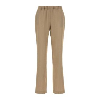 Loulou Studio Scot Straight Leg Trousers - female - Loulou Studio - Wide Trousers - Beige - S - Trousers