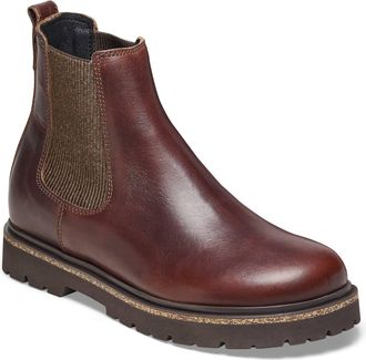 Birkenstock Womens Highwood Slip On Leather Boot In Chocolate