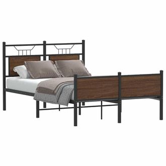 Berkfield Home Bed Frame without Mattress Brown Oak 120x190 cm Small Double Engineered Wood