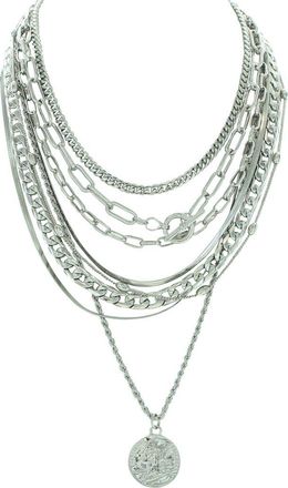 Olivia Welles Lindsay Layered Necklace in Silver at Nordstrom Rack