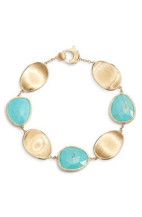 Marco Bicego Lunaria Turquoise Bracelet in Gold/turquoise at Nordstrom, Size 7.25