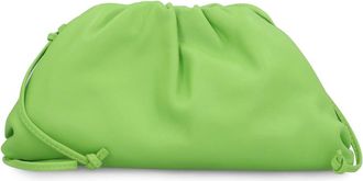 Bottega Veneta Tassen, Dames, Groen, ONE Size, Leer, Kleine Leren Pouch met Drukknoopsluiting