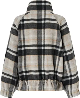 Pinko Double-Faced Wool Check Coat - Camel