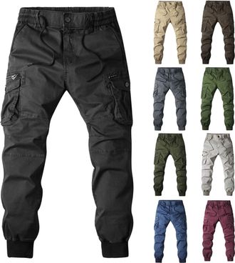 Generic Mens Track Suit Jogging Bottoms Tall Men Uk Mens Cuffed Cargo Trousers Slim Fit Drawstring Athletic Pants With Zip & Button Pockets Cotton Running Spo
