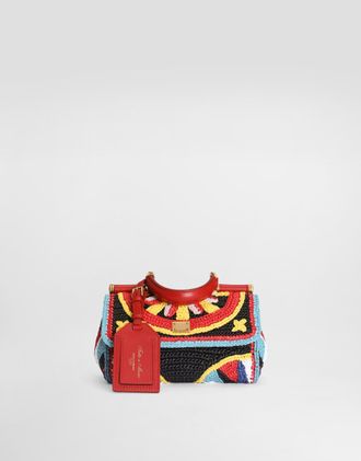 Dolce & Gabbana Mini My Sicily Handbag In Raffia - Woman Handbags Multi-colored Onesize