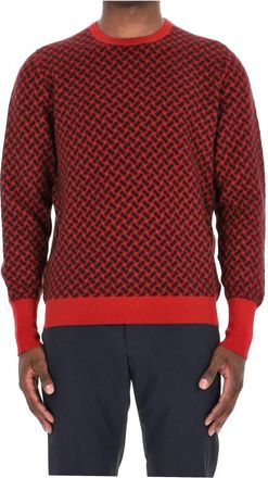 Drumohr Blauwe Cashmere Crewneck Sweater - Heren - Cashmere truien - Veelkleurig - 2XL - Kasjmier - Truien & Vesten
