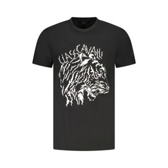 Cavalli T-Shirts, male, Black, Size: 2XL Tiger Head Graphic Tee