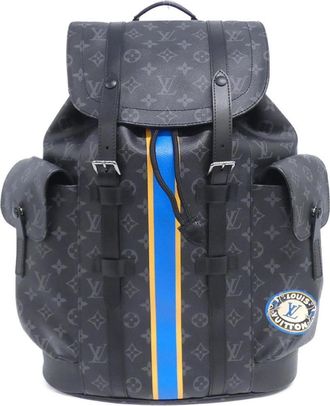Louis Vuitton Black Coated Canvas Backpack (Pre-Owned)