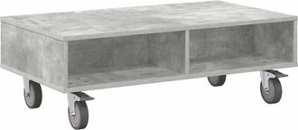 vidaXL Mesa Lateral Con Ruedas Gris Concreto 90 X 50 X 30 Cm Vidaxl