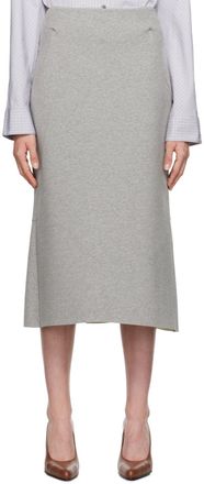 スカート a Ferretti Grey Virgin Wool Midi Skirt Alberta Ferretti Virgin Wool Midi Length Skirt - Grey Skirts