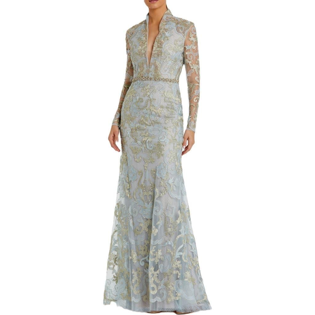 （US発）Mac Duggal ラッフルカットアウトシフォンガウン 6a08326b7d12c52fcf4de43381d932
