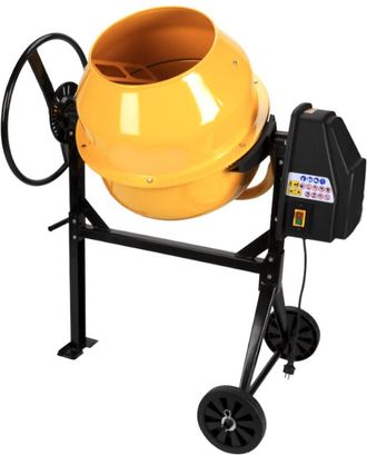 Far Betoniera 130l 500w 240v Impastatrice Elettrica Miscelatore Cemento 2 Ruote 717e