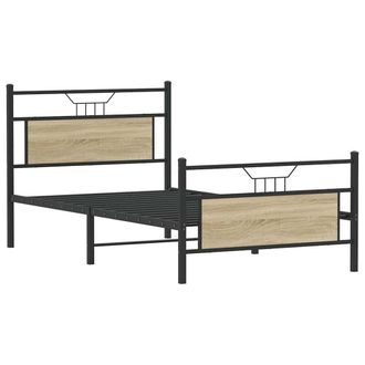Berkfield Home Durable Bed Frame without Mattress Sonoma Oak 100x190 cm Engineer in Brown