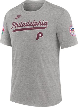 Nike Philadelphia Phillies Cooperstown Eras Nike Mens MLB T-Shirt in Grey | NJFD06GPHP-T4S