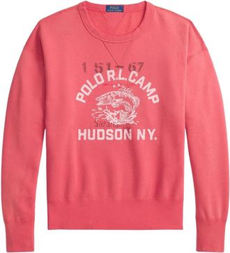 Ralph Lauren Vintage Fit Fleece Graphic Sweatshirt - Heren - Sweatshirts - Rood - L - Katoen - Hoodies & sweatvesten