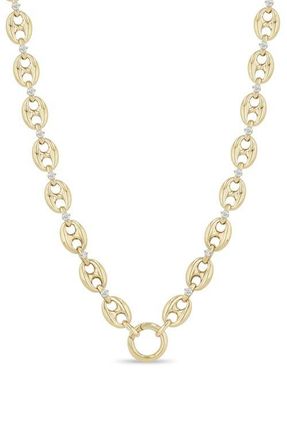 Zo&euml; Chicco 14K Gold Diamond Large Mariner Link Enhancer Necklace in 14K Yellow Gold at Nordstrom, Size 18