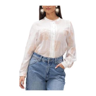 Nukus Nukus - Dames Blouses Rosan Blouse Embroidery - Dames - Blouses & Shirts - Wit - Maat: XS Linnen